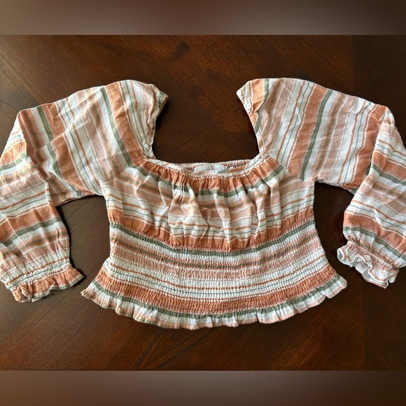 NECTAR CLOTHING Striped Off-Shoulder Top - Multicolor SIZE M 100% cotton - Picture 4 of 8